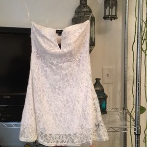 Lace Deep V strapless dress/ long top